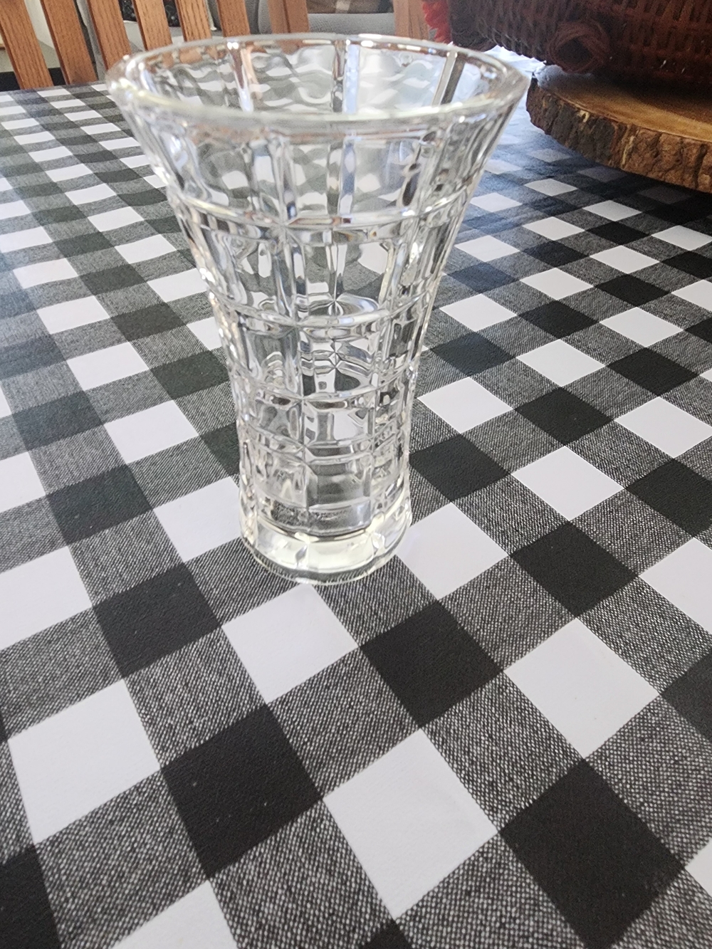 Mikasa Clear Textured Glass Bud Vase